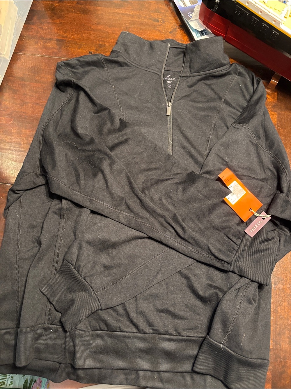 Freely Black womens Quarter-Zip Pullover Sweater 3x